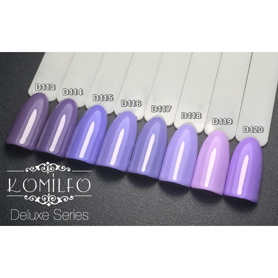 Гель-лак Komilfo Deluxe Series D114 (темный, серо-сиреневый, эмаль), 8 мл3