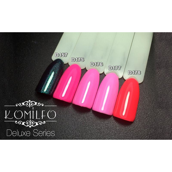 Гель-лак Komilfo Deluxe Series D178 (розово-персиковый, неоновый), 8 мл3