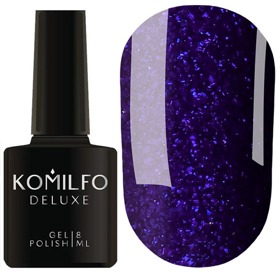 Гель-лак Komilfo Deluxe Series D252 (темно-синий, микроблеск), 8 мл