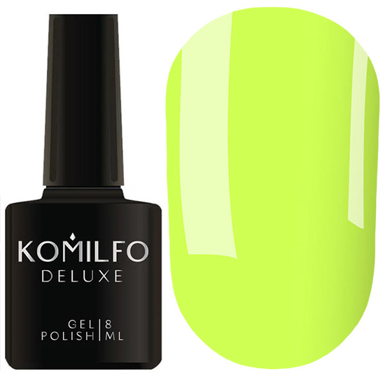 Гель-лак Komilfo Deluxe Series D262 (кислотный, лаймово-желтый, эмаль), 8 мл