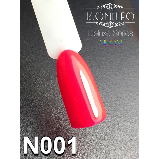 Гель-лак Komilfo DeLuxe Series N001 (насичений, яскраво-рожевий, неоновий), 8 мл, Колір: 001, Колір: Яскраво рожевий2