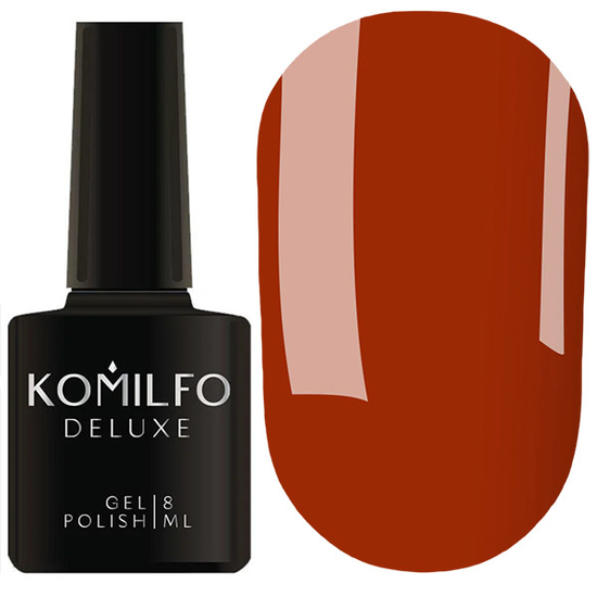 Гель-лак Komilfo Deluxe Series D073 (темно-оранжевый, эмаль), 8 мл