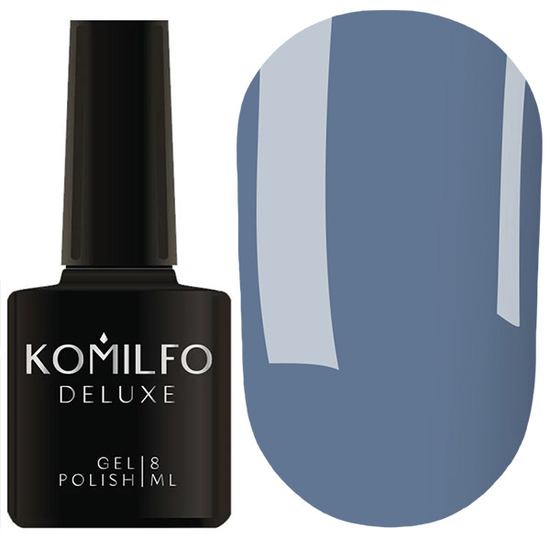 Гель-лак Komilfo Deluxe Series D130 (темный, серо-голубой, эмаль), 8 мл
