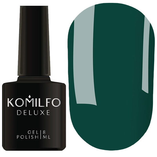 Гель-лак Komilfo Deluxe Series D154 (темный, бирюзово-зеленый, эмаль), 8 мл