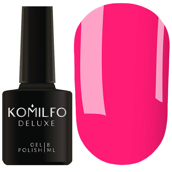 Гель-лак Komilfo Deluxe Series D174 (яркий, насыщенный розовый, неоновый), 8 мл