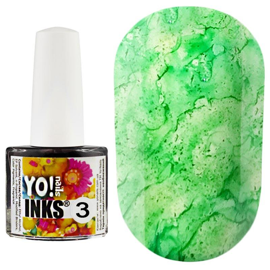 Чорнило Yo! Nails Inks №3, колір зелений, 5 мл, Колір: 3