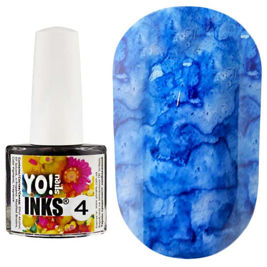 Чернила Yo!nails Inks №4, цвет синий, 5 мл, Цвет: 4
