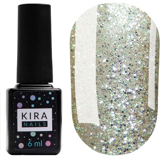 Гель-лак Kira Nails №162 (золотий разом із срібними кульками, емаль), 6 мл