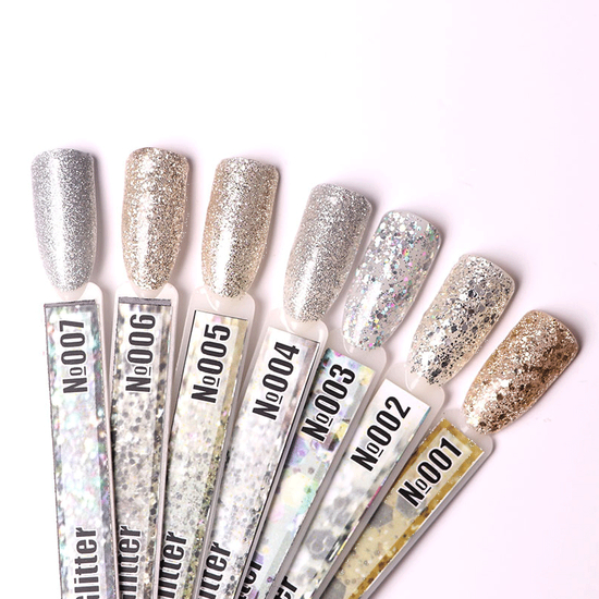 Гель-лак Komilfo DeLuxe Series №G008 (сріблястий з голографічними блискітками), 8 мл2