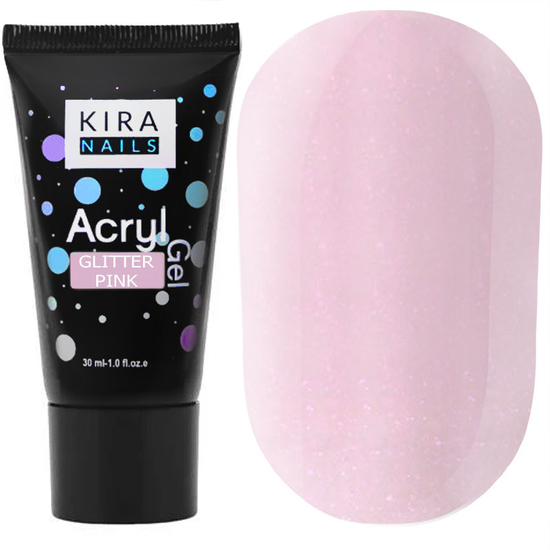 Kira Nails Acryl Gel Glitter Pink, 30 г, Объем: 30 г, Цвет: Glitter Pink