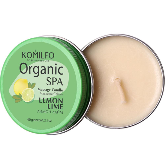 Массажная свеча Komilfo Massage Candle - Lemon Lime, 60 г, Аромат: Lemon Lime