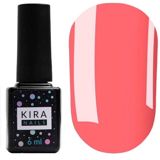 Гель-лак Kira Nails №044 (яскравий кораловий-рожевий, емаль), 6 мл