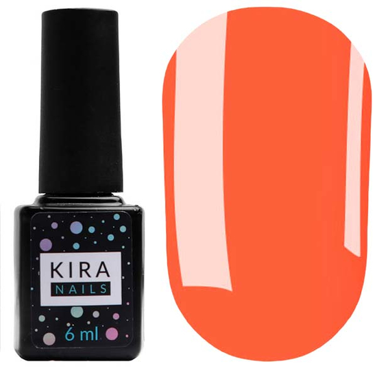 Гель-лак Kira Nails №107 (морквяний, емаль, неоновий), 6 мл