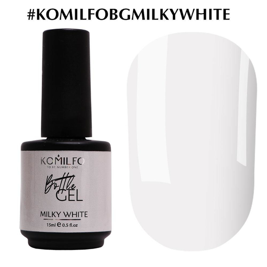 Komilfo Bottle Gel Milky White з пензликом, 15 мл, Колір: Milky White
