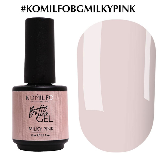 Komilfo Bottle Gel Milky Pink з пензликом, 15 мл, Колір: Milky Pink