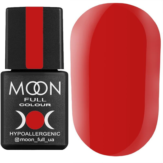 Гель-лак MOON FULL color Gel polish №127 (червоно-помаранчевий темний, емаль), 8 мл