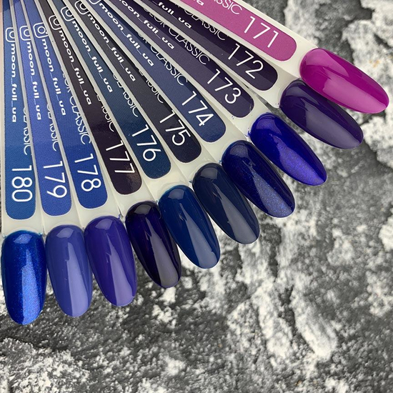 Гель-лак MOON FULL color Gel polish №172 (темный фиолетовый, эмаль), 8 мл2