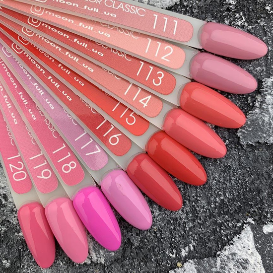 Гель-лак MOON FULL color Gel polish №119 (світло-рожевий, емаль), 8 мл2