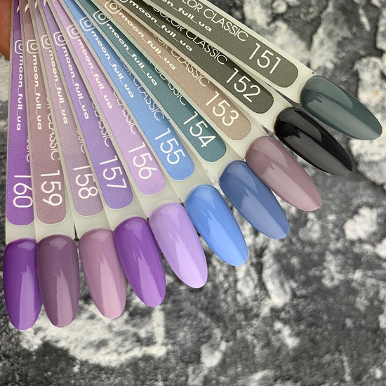 Гель-лак MOON FULL color Gel polish №152 (темно-сірий, емаль), 8 мл2