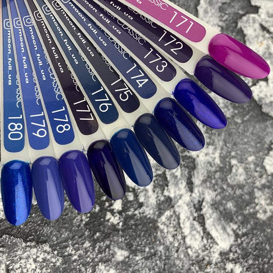Гель-лак MOON FULL color Gel polish №177 (темный индиго, эмаль), 8 мл2