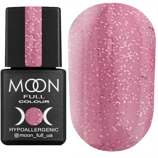 Гель-лак MOON FULL color Gel polish №306 (полупрозрачный розовый с разноцветным шиммером), 8 мл