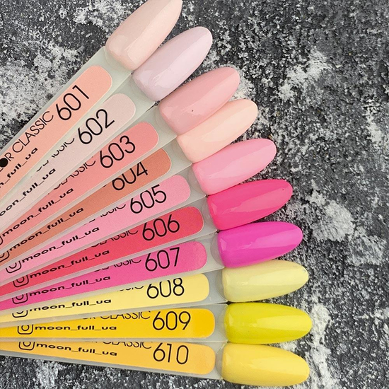 Гель-лак MOON FULL color Gel polish №601 (бежево-розовый нежный, эмаль), 8 мл2