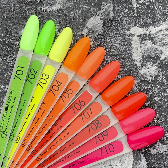 Гель-лак MOON FULL Neon color Gel polish №705 (апельсиновый, неон), 8 мл2