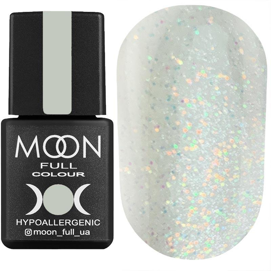 Гель-лак MOON FULL Opal color Gel polish №502 (безбарвний напівпрозорий з дрібним різнокольоровим шіммер), 8 мл