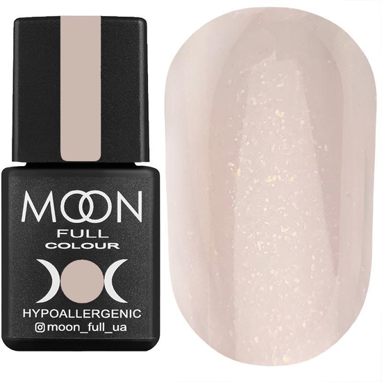 Гель-лак MOON FULL Opal color Gel polish №504 (ніжно-рожевий напівпрозорий з дрібним золотистим шіммери), 8 м