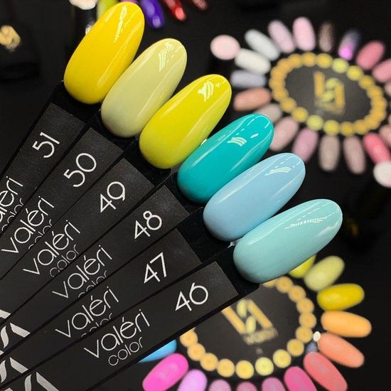 Гель-лак Valeri №051 (зеленувато-жовтий, емаль), 6 мл2