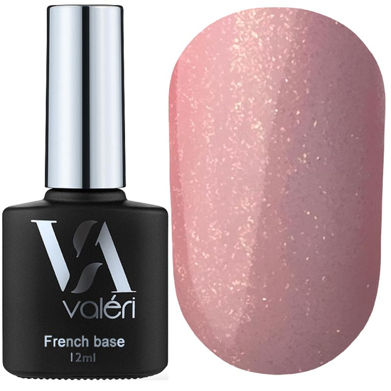Valeri French base №001 (светло-розовый с золотистым микроблеском), 12 мл, Объем: 12 мл, Цвет: 001