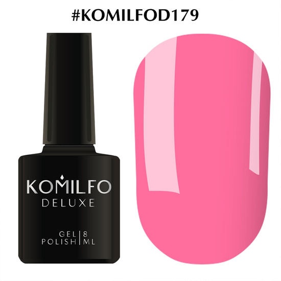 Гель-лак Komilfo Deluxe Series D179 (розовый барби, эмаль), 8 мл