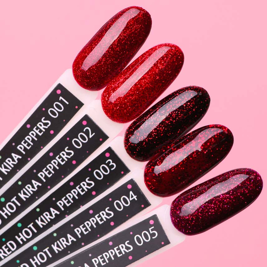 Гель-лак Red Hot Kira Peppers №004 (гранатовый с рубиновыми блестками), 6 мл, Цвет: 004
2