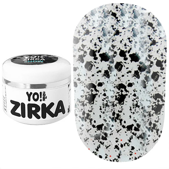 Гель-лак YO! Nails сніговий ZIRKA 05 (прозорий з чорними пластівцями), 5 мл, Оттенок: 05