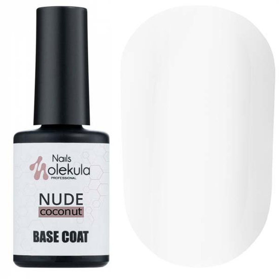 Molekula Rubber Base Nude - Coconut - камуфляжна база (білий молочний, емаль), 12 мл, Колір: Coconut2