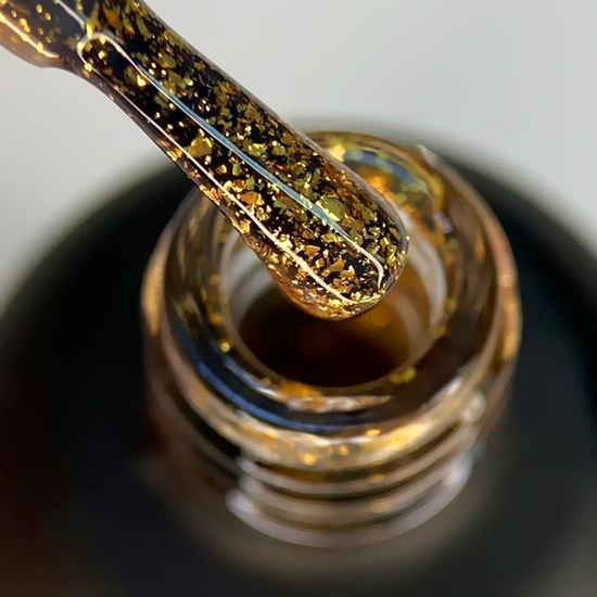 ART Shell Top Gold — топ для гель-лака с золотыми хлопьями, 10 мл, Цвет: Gold2