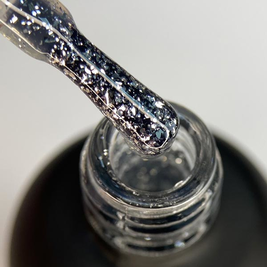 ART Shell Top Silver — топ для гель-лака с серебряными хлопьями, 10 мл, Цвет: Silver2