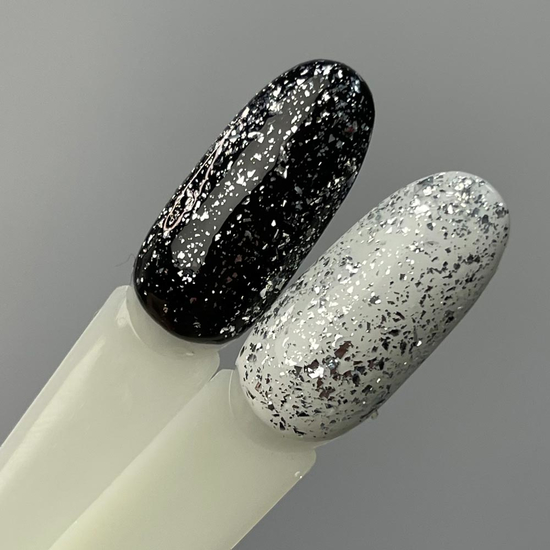 ART Shell Top Silver — топ для гель-лака с серебряными хлопьями, 10 мл, Цвет: Silver3