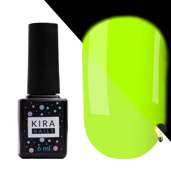 Гель-лак Kira Nails FLUO 003 (жовтий, флуоресцентний), 6 мл, Колір: 003