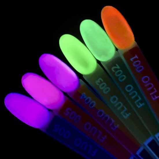 Гель-лак Kira Nails FLUO 001 (помаранчевий, флуоресцентний), 6 мл, Колір: 0013
