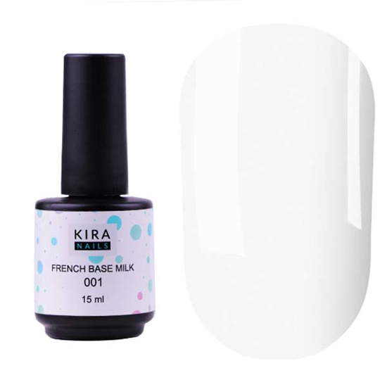 Kira Nails French Base Milk 001 (молочная), 15 мл, Объем: 15 мл, Цвет: Milk 001