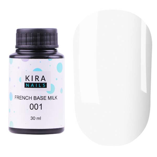 Kira Nails French Base Milk 001 (молочна), 30 мл, Об`єм: 30 мл, Колір: Milk 001