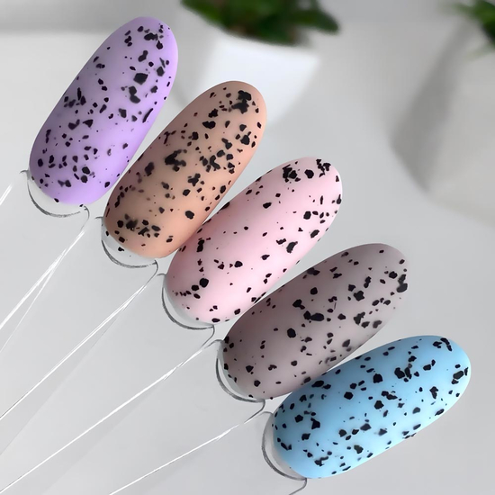 ART No Wipe Matte Top Black Flake - матовый топ без ЛС с черными хлопьями, 10 мл2