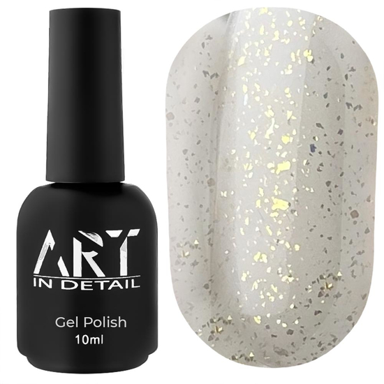 ART Top Shine Gold - топ для гель-лака с мелкими золотыми хлопьями, 10 мл, Цвет: Gold