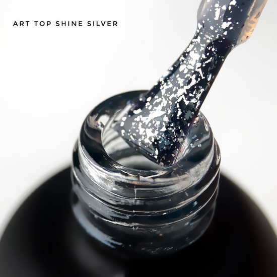 ART Top Shine Silver - топ для гель-лака с мелкими серебристыми хлопьями, 10 мл, Цвет: Silver2