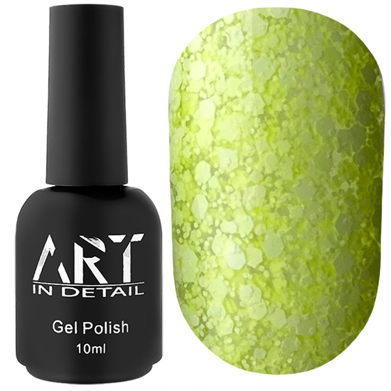 Гель-лак ART Bubble №B004 (напівпрозорий жовтий з білими пластівцями), 10 мл, Об`єм: 10 мл, Колір: B004
