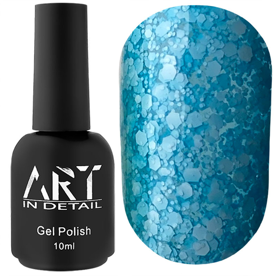 Гель-лак ART Bubble №B006 (полупрозрачный голубой с белыми хлопьями), 10 мл, Объем: 10 мл, Цвет: B006