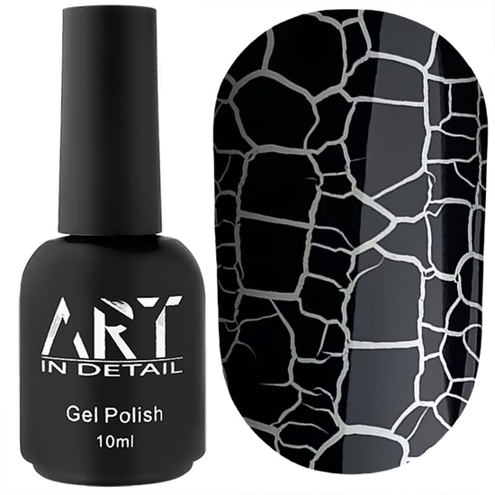 Гель-лак ART Crack Effect Black (черный для кракелюра), 10 мл, Цвет: Black

