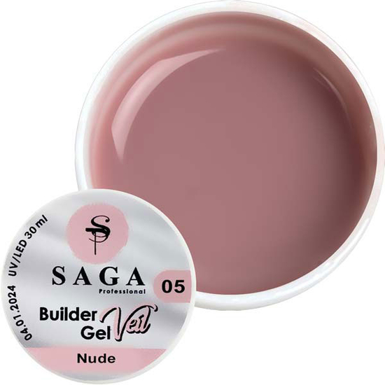 Гель для нарощування SAGA Builder Gel Veil №5 Nude 30 мл, Об`єм: 30 мл, Колір: Nude