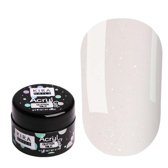 Kira Nails Acryl Gel Glitter Milk, 5 г, Об`єм: 5 г, Колір: Glitter Milk